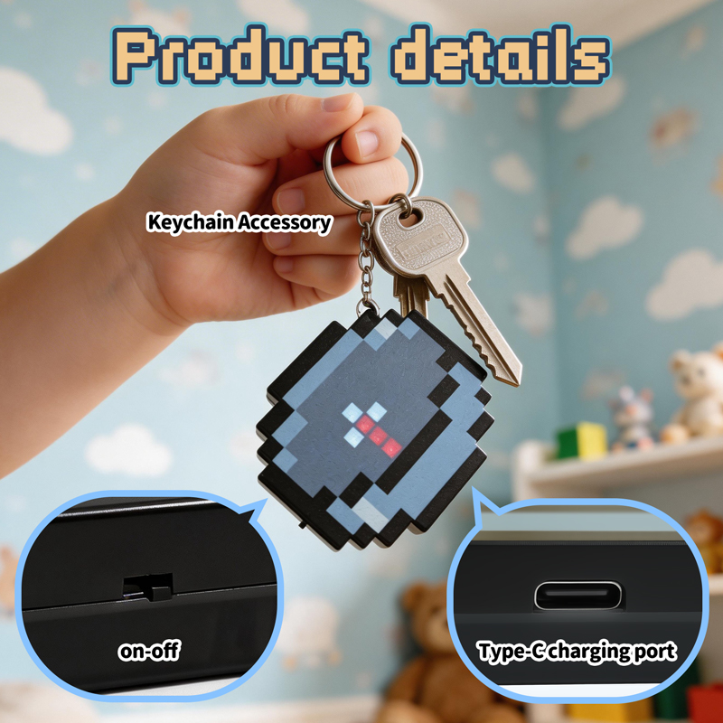 Gaming Accessories For Gaming Setup - Nuovo 2026 Bussola Pixel Ricaricabile Portachiavi,